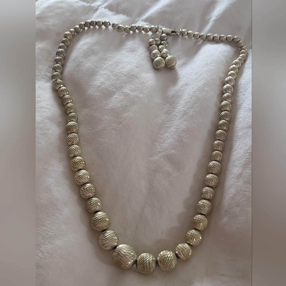 Vintage Solid Sterling Silver Laser-Etched Neckla… - image 2